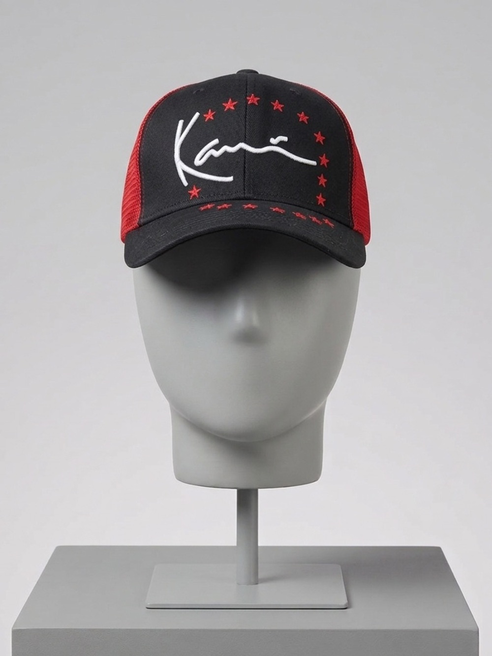 Vintage Karl Kani Two-Tone Snapback Hat - Black/Red - Since 89 - Rare Streetwear